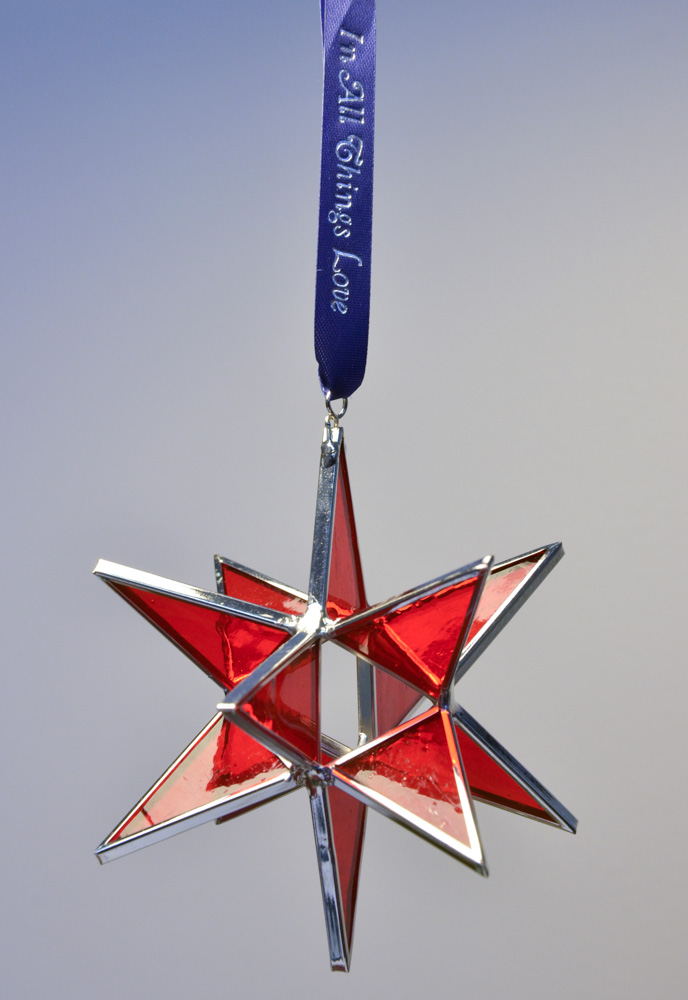 Stained Glass Moravian Star - Red 4"